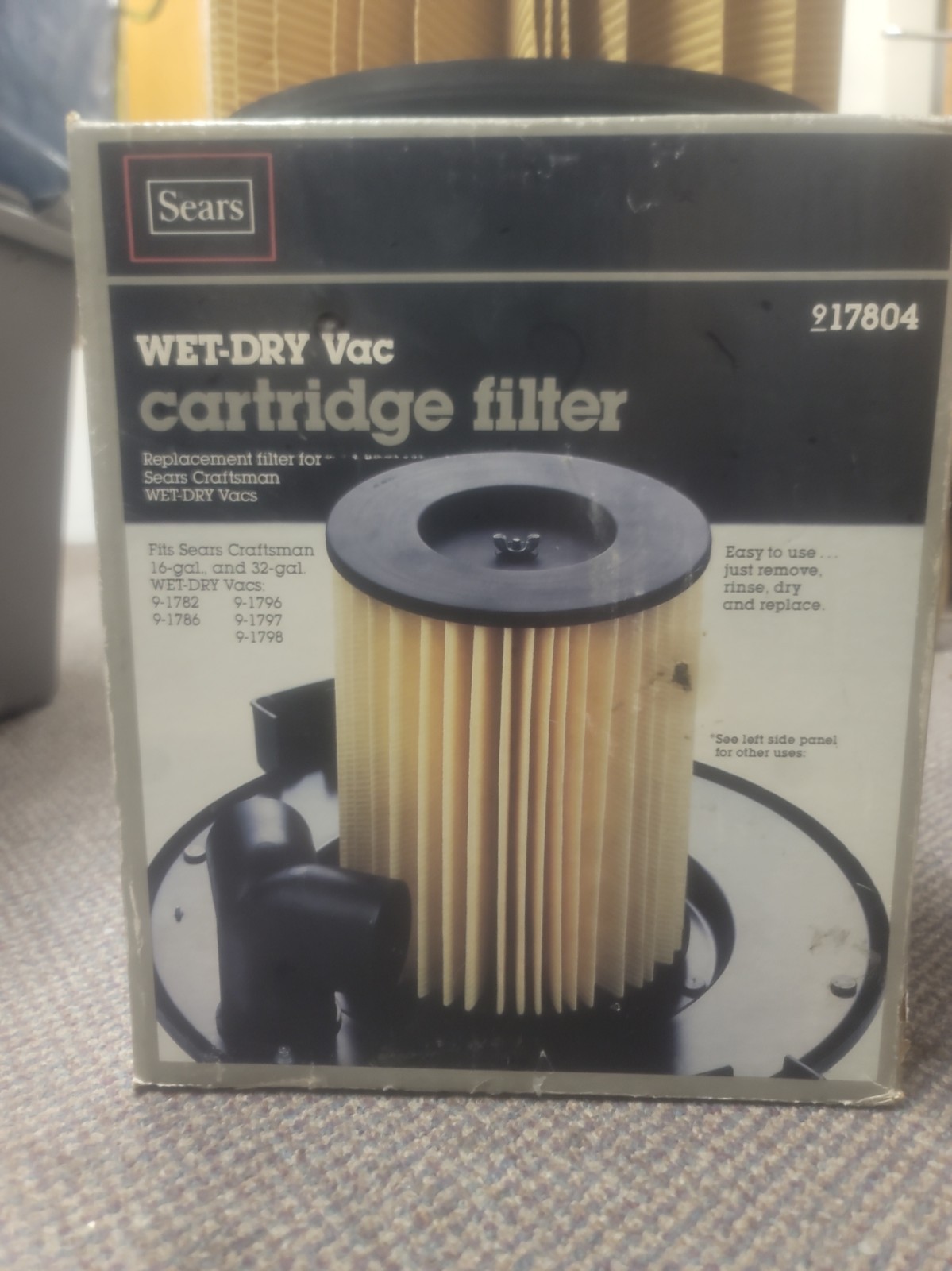 NOS Sears Craftsman Wet Dry Vac Vacuum Filter 917804 Fits 16 & 32 Gallon 17804