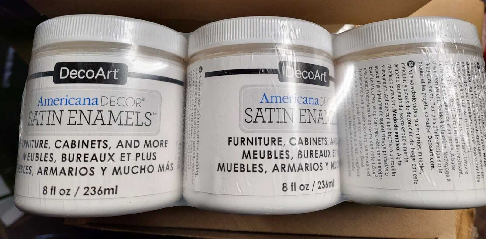 DecoArt Americana Decor Satin Enamels Acrylic set of 3, Paint 8 Fl Oz DecoArt Americana Decor Satin Enamels Acrylic set of 3, Paint 8 Fl Oz