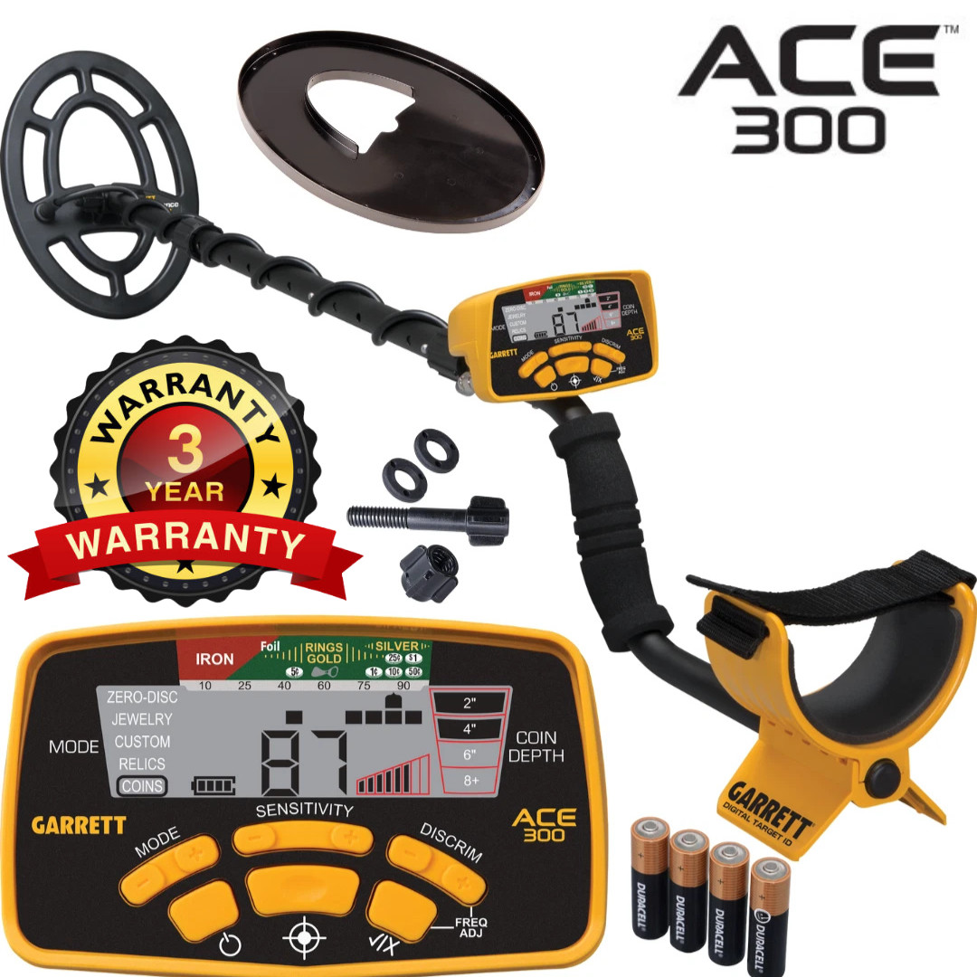 Garrett ACE 300 Metal Detector Kit with Coil Cover