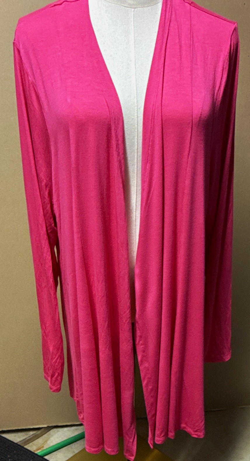 NWT Lane Bryant 18/20 Fuchsia Pink Open Front Fit & Flare Overpiece Cardigan
