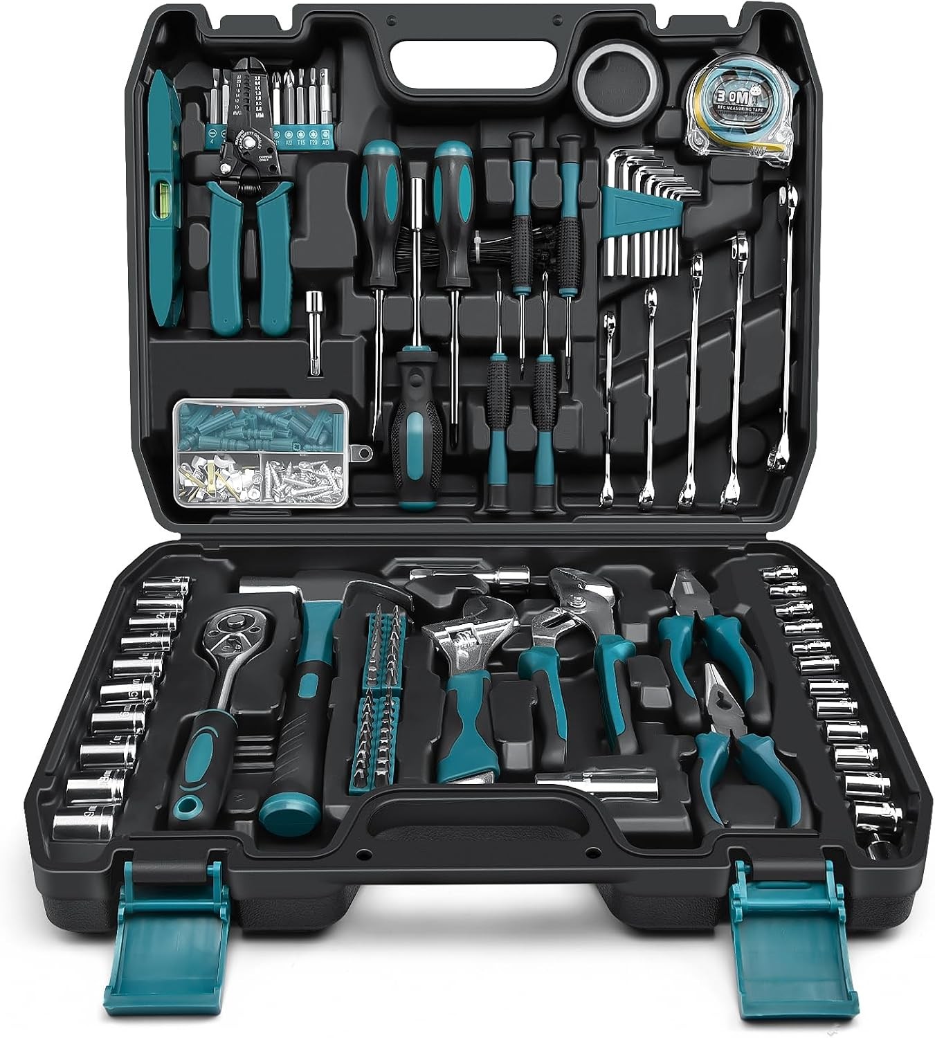 281 Pcs Home Tool Kit Portable Complete General Hand Tool Set Blue