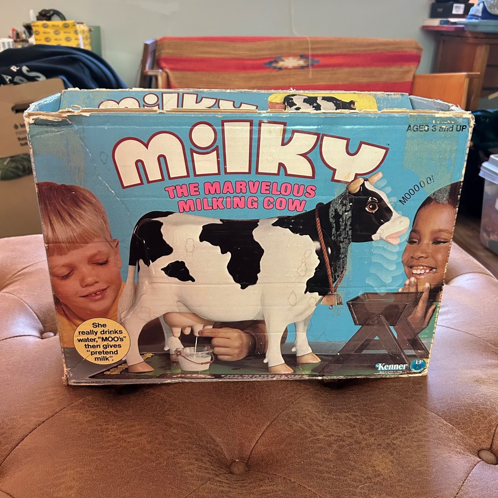 Kenner Milky The Marvelous Milking Cow Vintage 1977 Toy Black White Boxed 97320