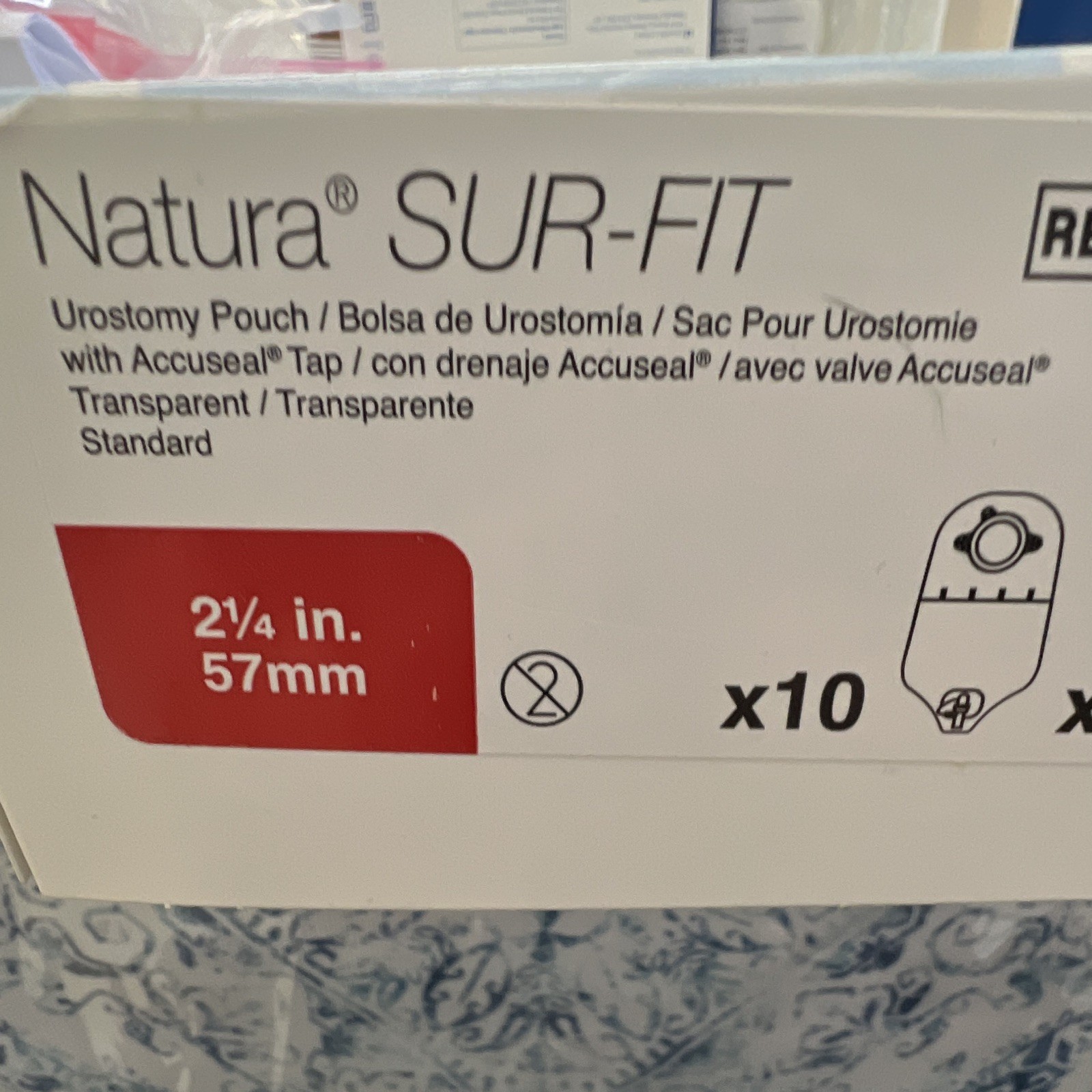 ConvaTec Natura SUR-FIT Urostomy Pouch Accuseal Tap Transparent 57mm 10 ct ConvaTec Natura SUR-FIT Urostomy Pouch Accuseal Tap Transparent 57mm 10 ct