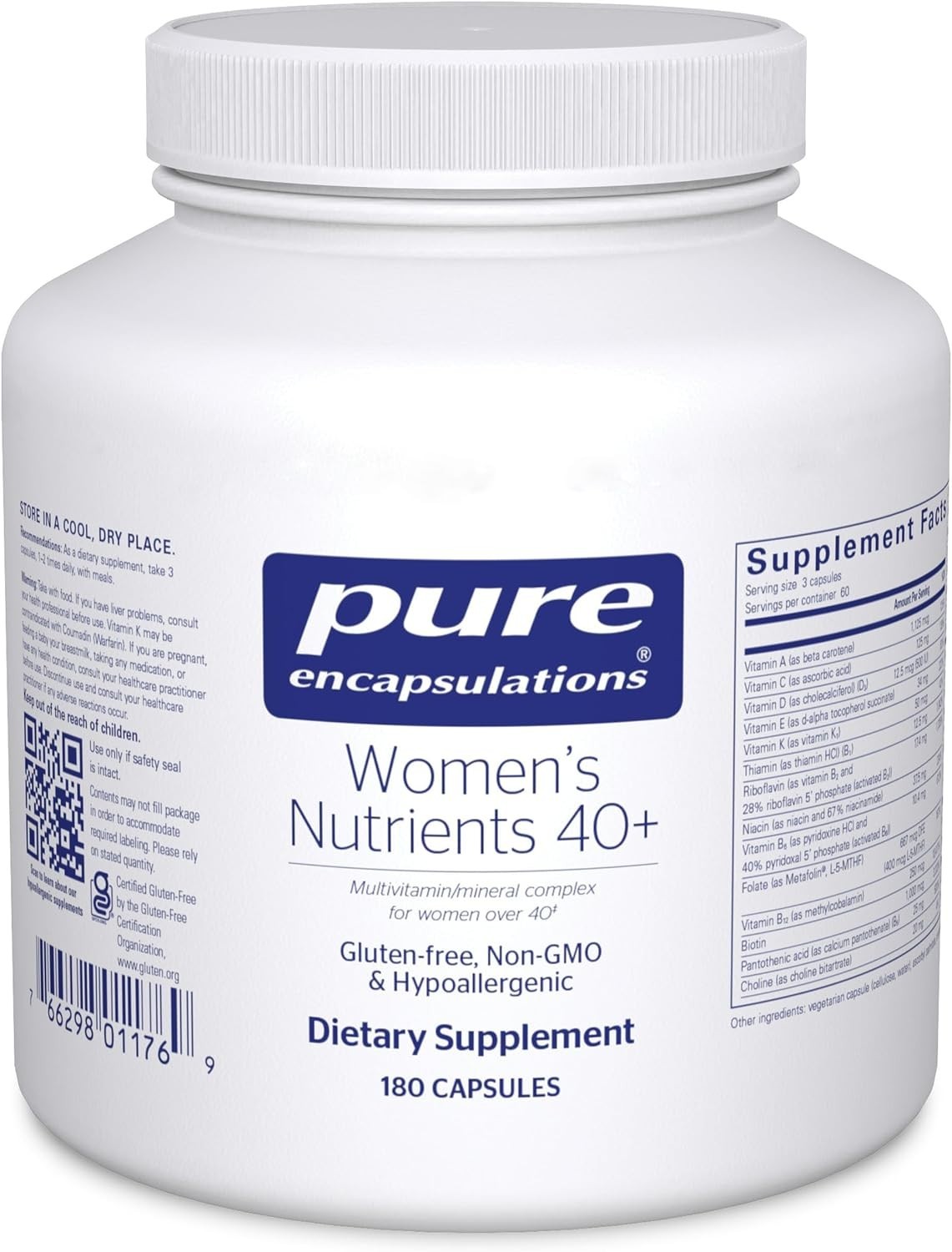 Pure Encapsulations Women's Nutrients 40+, 180 Capsules Multivitamin Women 03/29