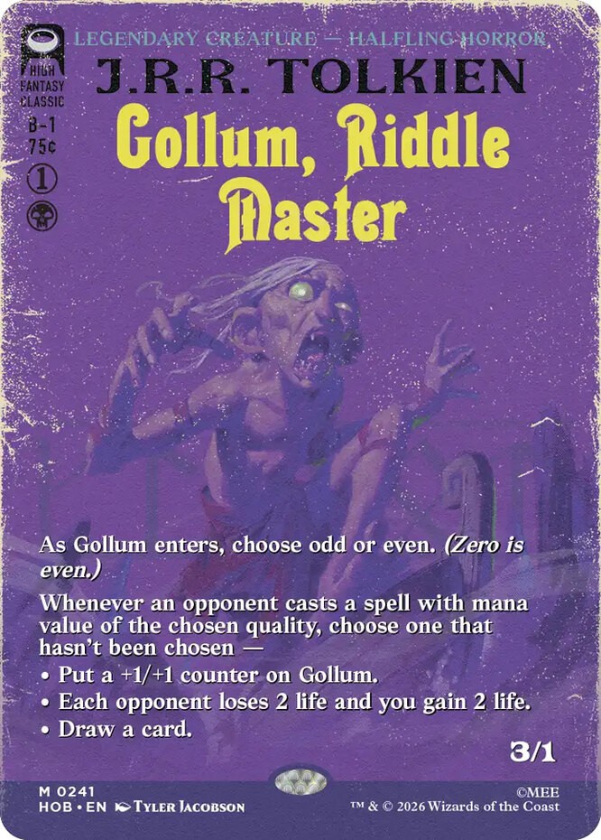 1x Gollum, Riddle Master ~~ Borderless - Foil NM-Mint, English The Hobbit MTG Ma