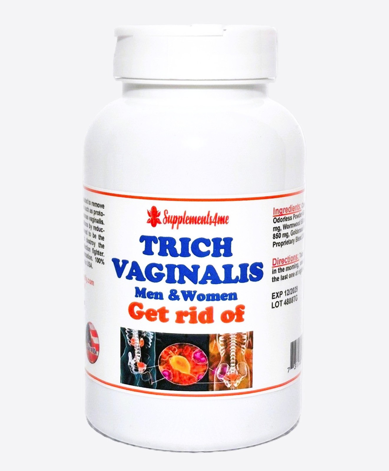 NATURAL HERBS FOR TRICHOMONIASIS MEN & WOMEN - 120 CAPS -MADE IN USA