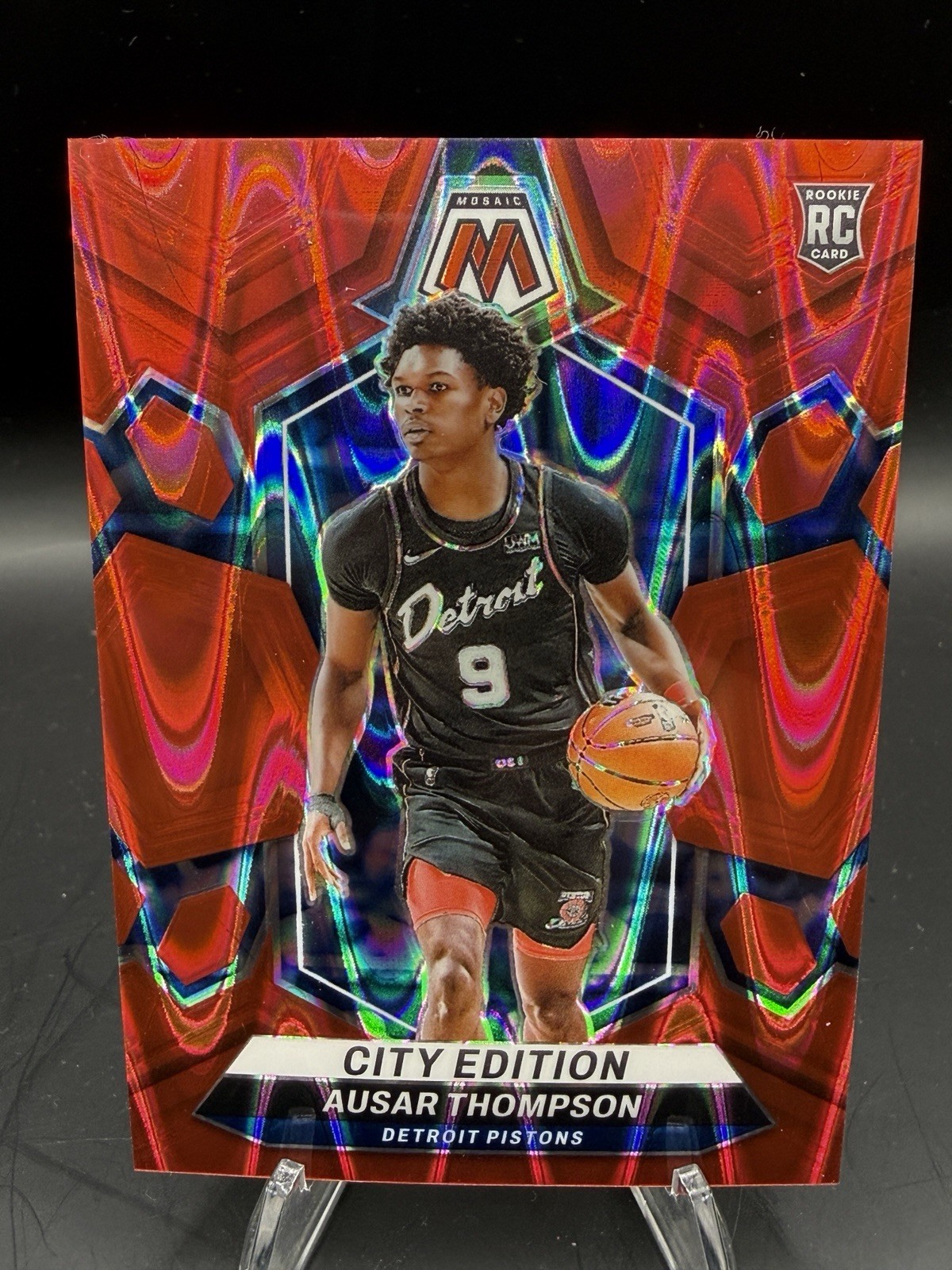 Panini 2023-24 Mosaic City Edition Ausar Thompson RC Red Seismic /299 #290 Panini 2023-24 Mosaic City Edition Ausar Thompson RC Red Seismic /299 #290