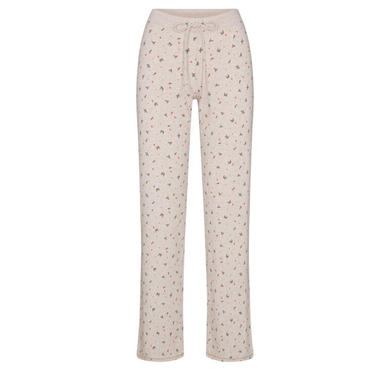 Skims Cotton Jersey Straight Leg Pant Oatmeal Holly Print BT-PNT-11307W Medium