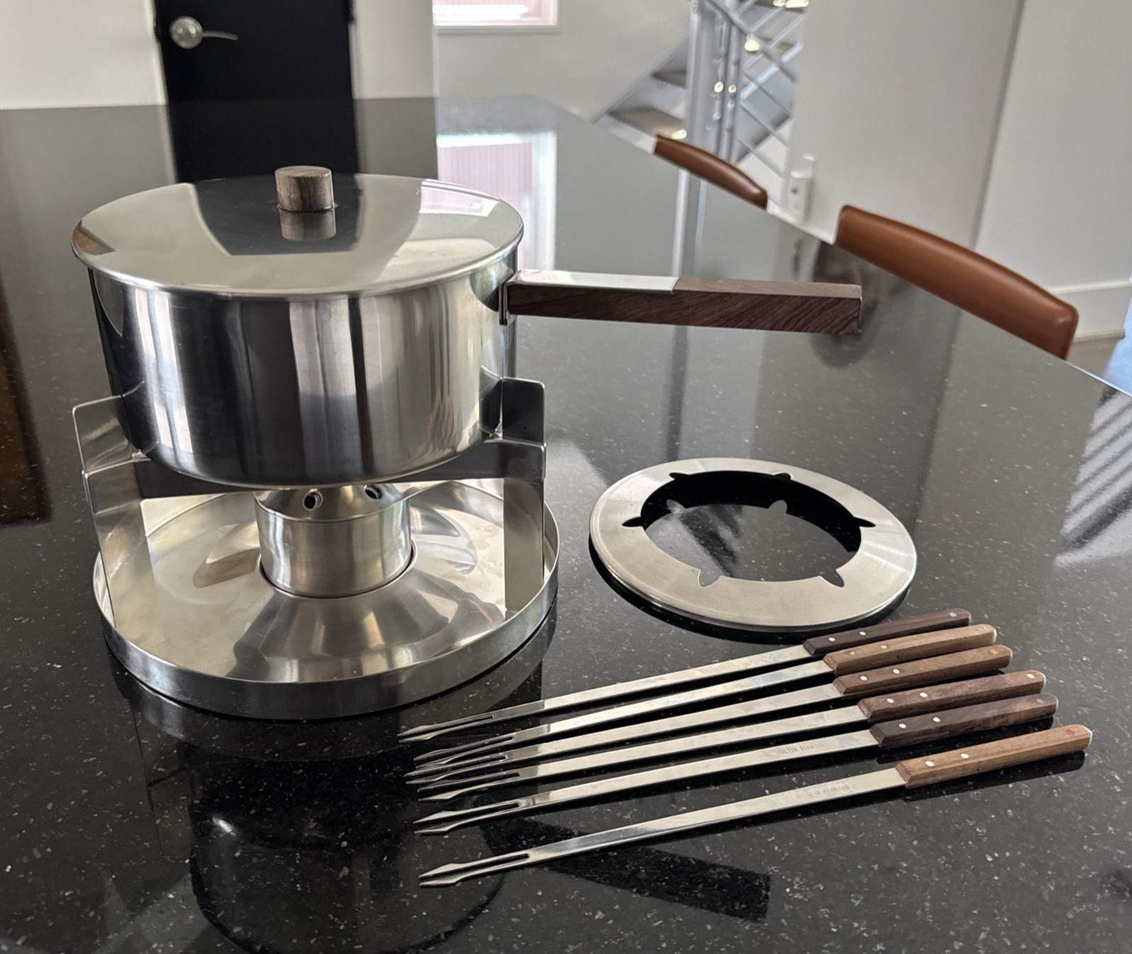Danish Mid-Century Modern / Fondue Set / Designed by Peter Holmblad for Stelton Danish Mid-Century Modern / Fondue Set / Designed by Peter Holmblad for Stelton