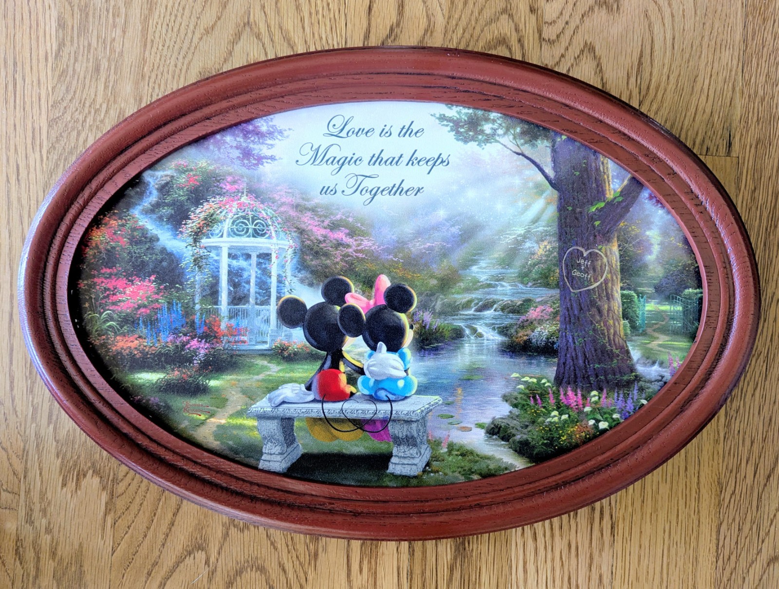 DISNEY Thomas Kinkade Magic of Love Bradford Exchange Framed Plate Diversity