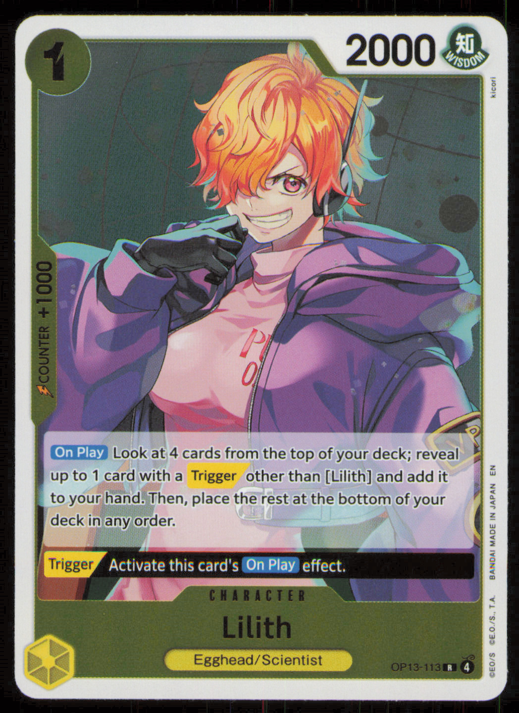 Lilith R - OP13-113 - Carrying on His Will - One Piece English NM FOIL Lilith R - OP13-113 - Carrying on His Will - One Piece English NM FOIL