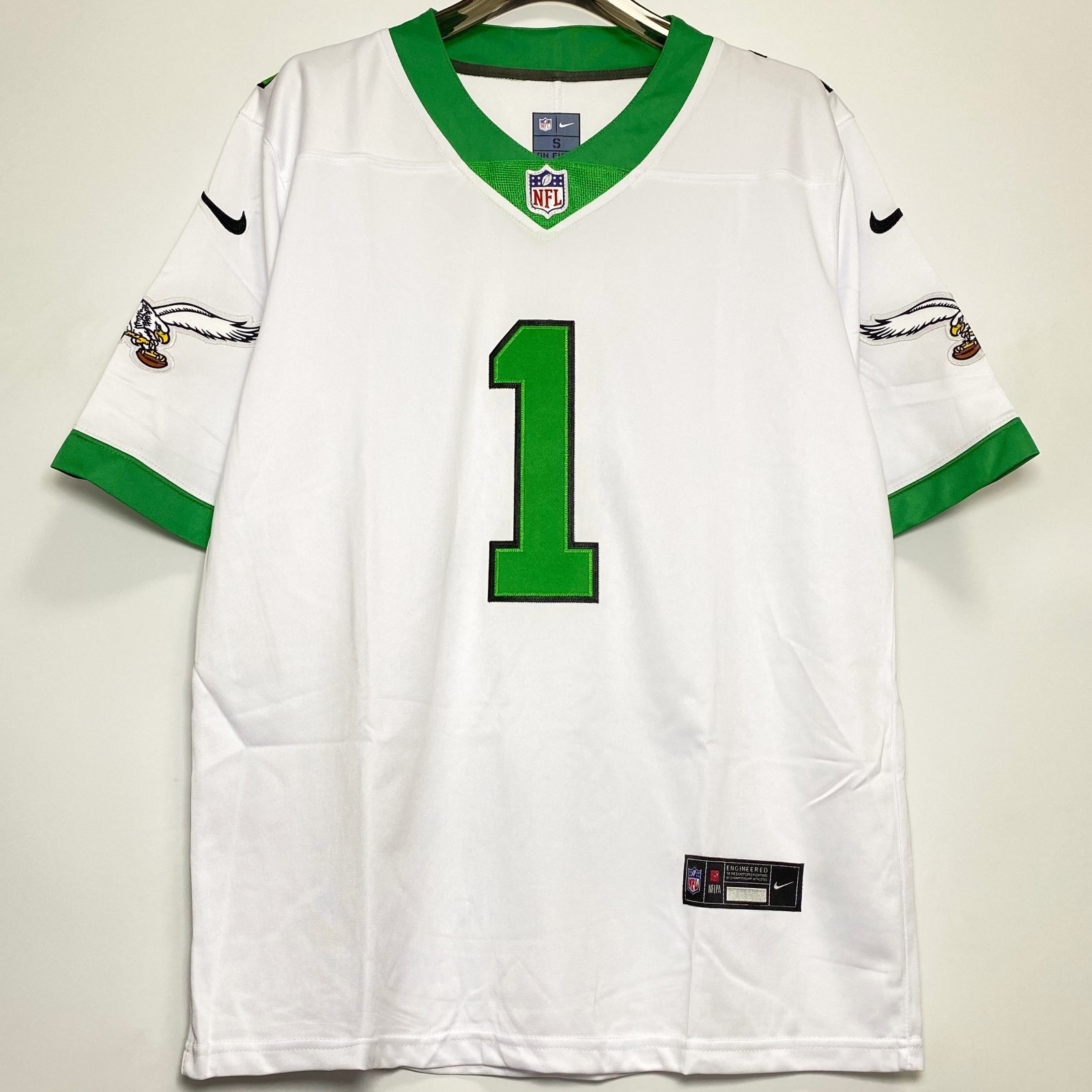 Jalen Hurts #1 Eagles Stitched Jersey White S-4XL