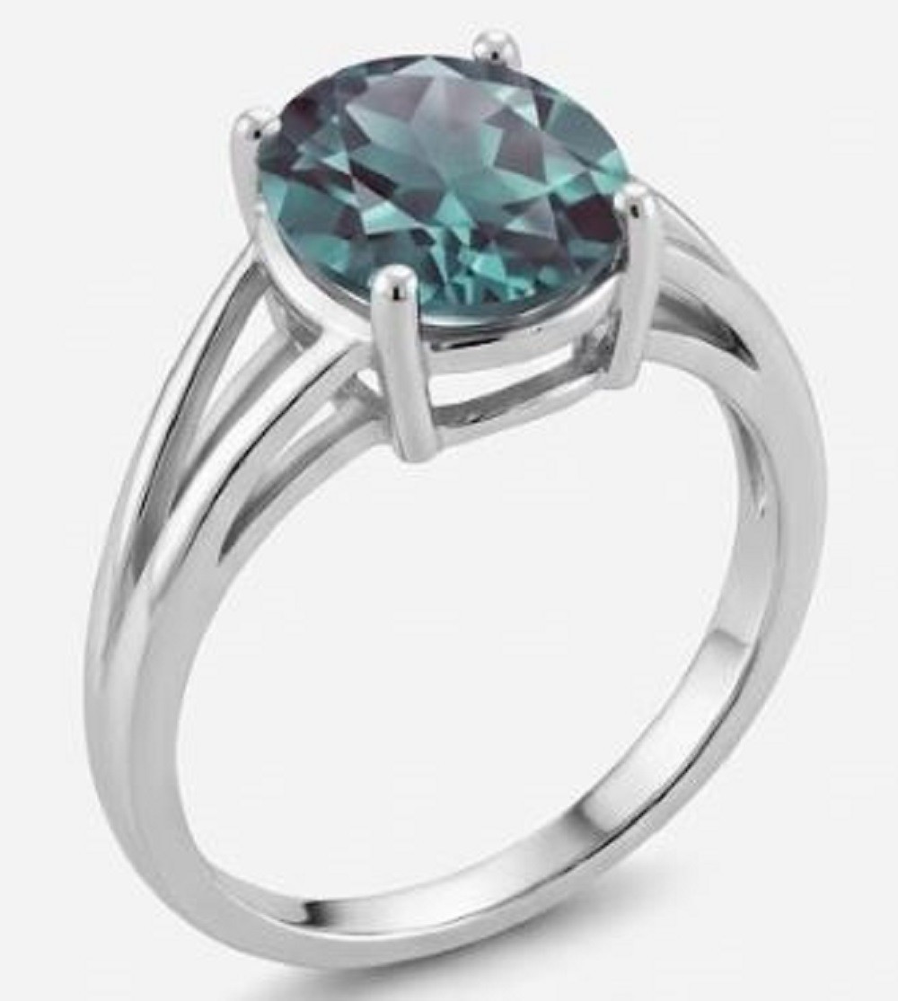 7.25 Ct  Alexandrite Gemstone Oval Cut Handmade Punchdhatu Ring