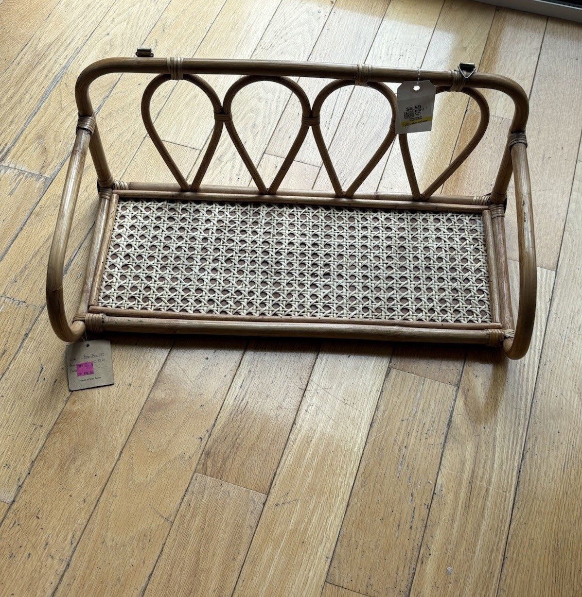 Rattan Wall Shelf Bamboo Beach Boho NWT 21x10x8 Vtg Rattan Wall Shelf Bamboo Beach Boho NWT 21x10x8 Vtg