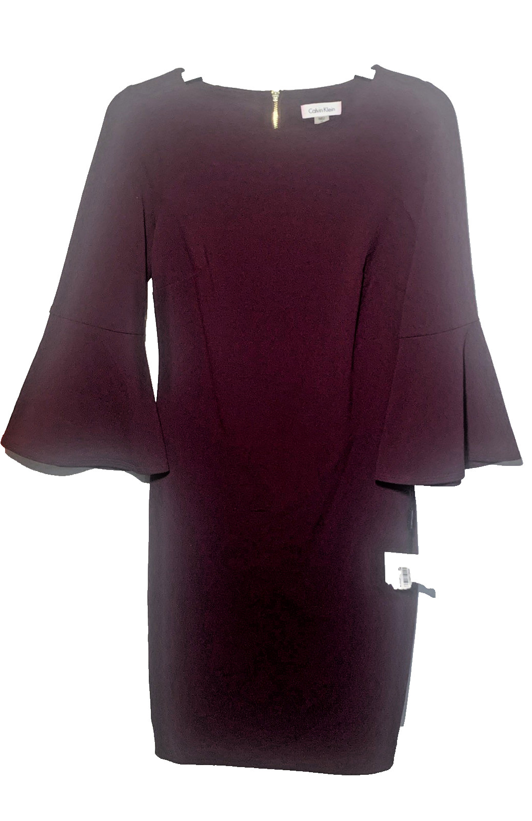 Calvin Klein Plum Purple Bell Sleeve Ladies Pencil Dress Career Petites Size 4P