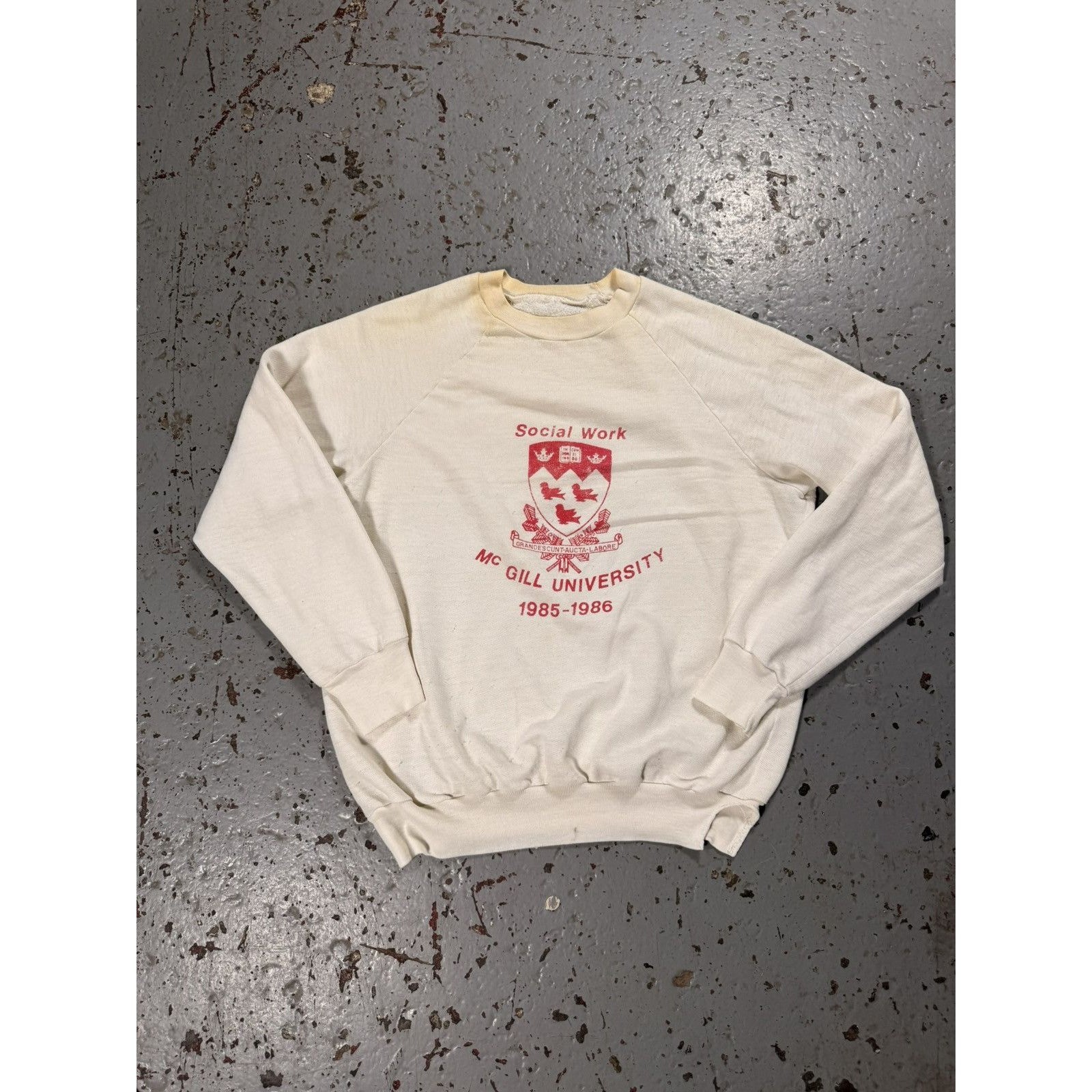 Vintage Distressed 1985 McGill University Crewneck Sweater