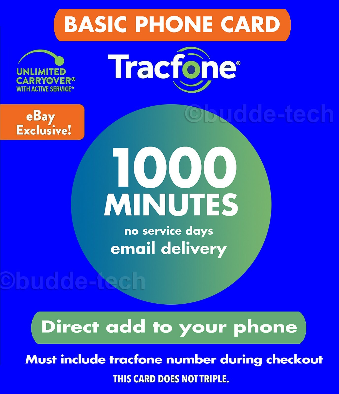 TracFone 1000 Minutes for BASIC PHONES *Direct Add to your phone within 2 Days*