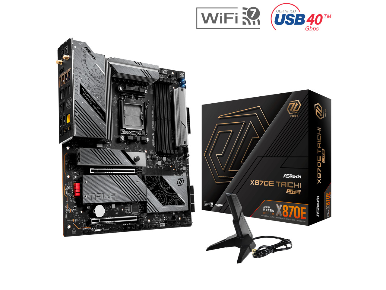 ASRock X870E Taichi Lite AM5 AMD X870E SATA 6Gb/s Extended ATX Motherboard