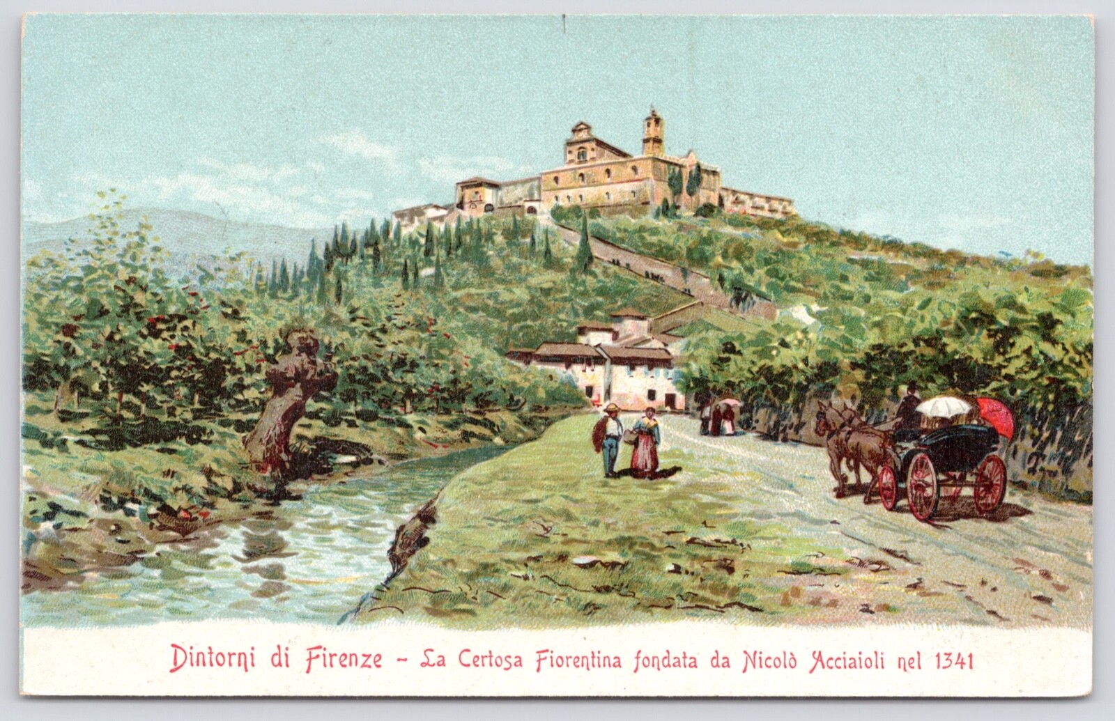 Postcard The Florentine Charterhouse founded in 1341 Florence Italy c1905