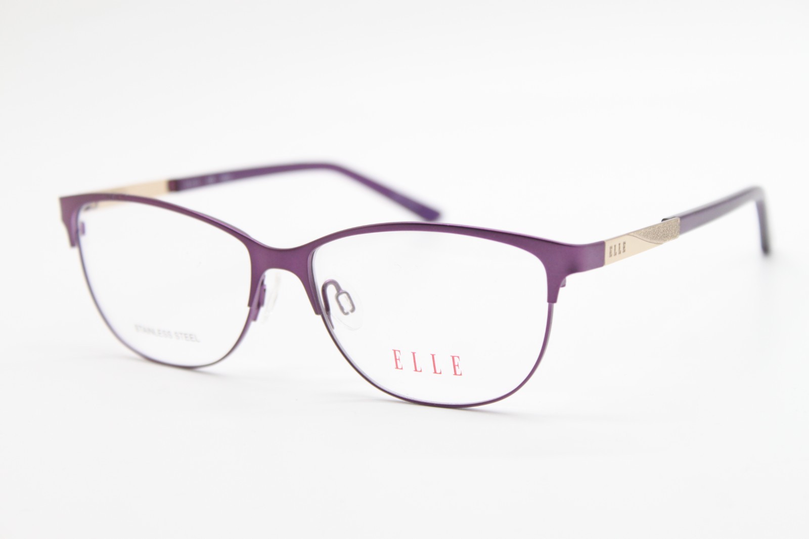 NEW ELLE EL13418 PU PURPLE GOLD AUTHENTIC EYEGLASSES 53-14 NEW ELLE EL13418 PU PURPLE GOLD AUTHENTIC EYEGLASSES 53-14