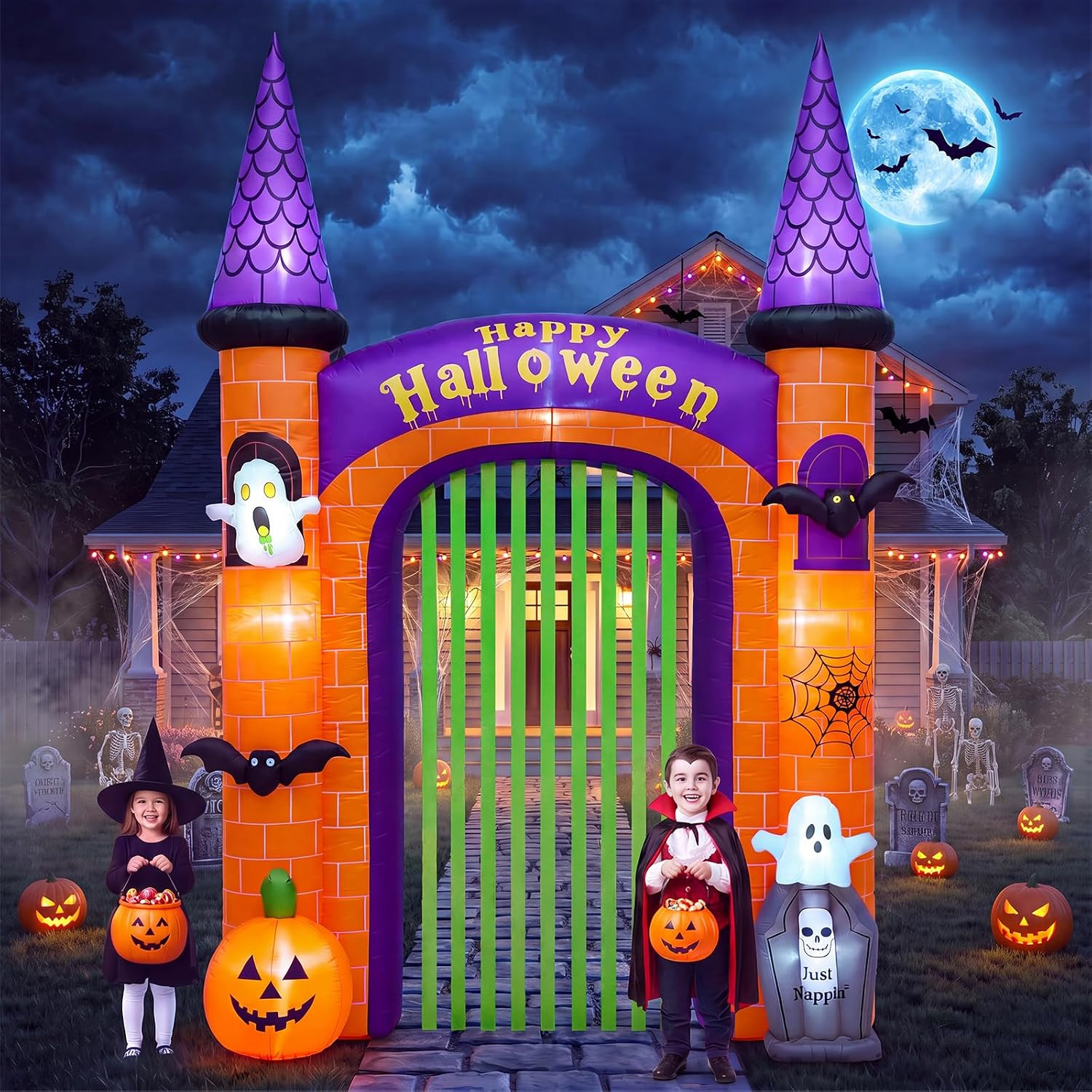 10.8FT Halloween Inflatable Archway Outdoor Decoration Halloween Arch 10.8FT Halloween Inflatable Archway Outdoor Decoration Halloween Arch