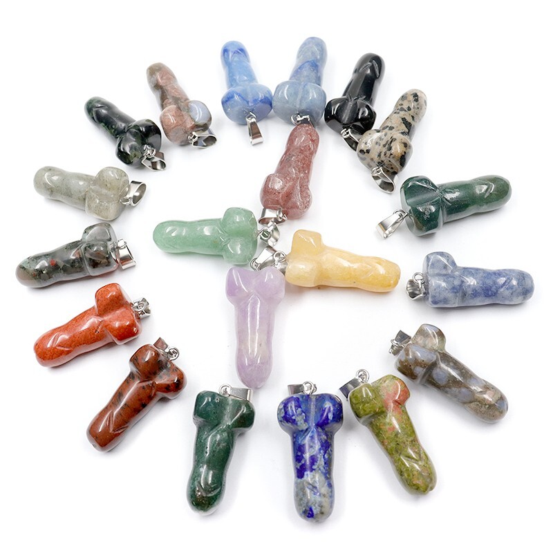 Handmade Penis Pendant Natural crystal healing stone pendant for jewerly 10pcs Handmade Penis Pendant Natural crystal healing stone pendant for jewerly 10pcs