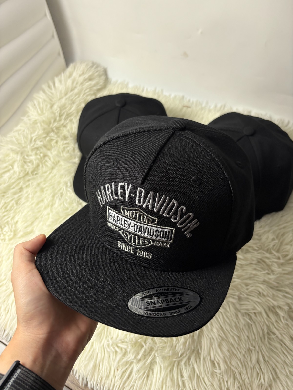 Harley Davidson Trucker Hat Embroidered Patch Black Snapback Cap Harley Davidson Trucker Hat Embroidered Patch Black Snapback Cap