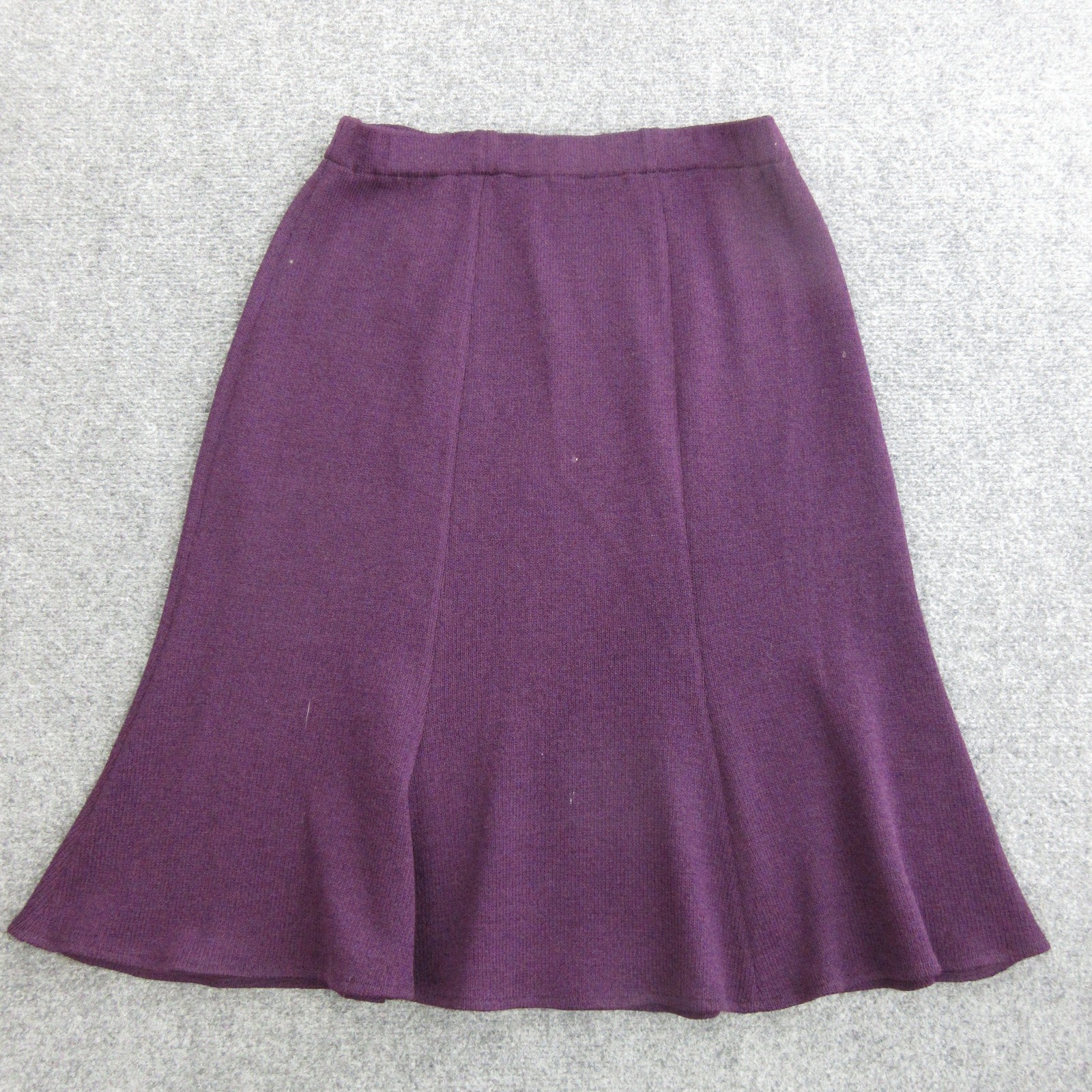 St John Collection Skirt Womens 10 Purple Knit A Line Midi Elastic Waist Career
