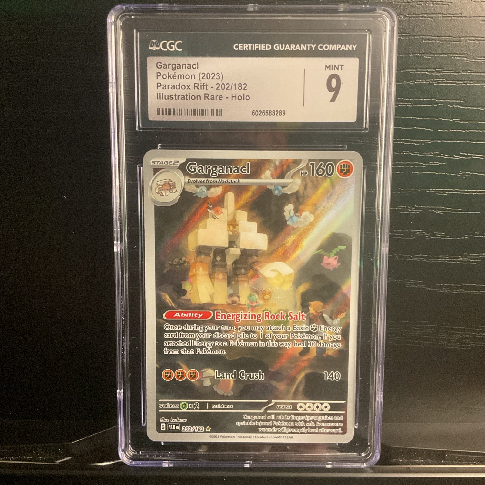 CGC MINT 9 2023 POKEMON PAR EN-PARADOX RIFT #202 GARGANACL ILLUSTRATION RARE CGC MINT 9 2023 POKEMON PAR EN-PARADOX RIFT #202 GARGANACL ILLUSTRATION RARE
