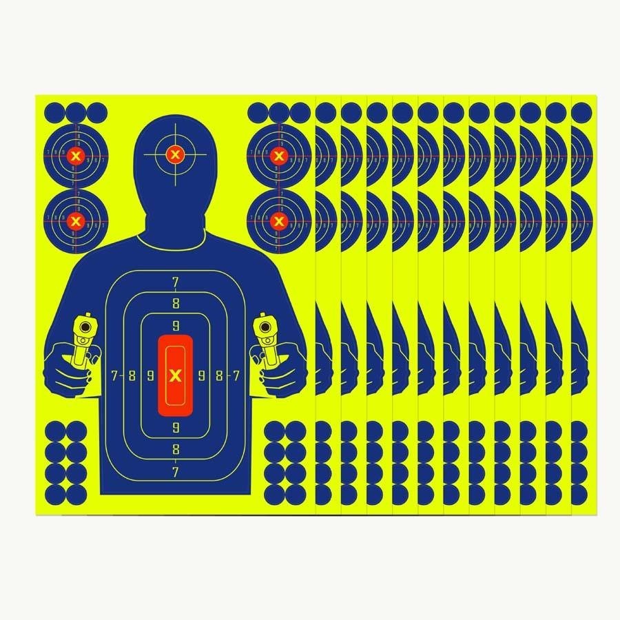 Reactive Splatter Shooting/Range Targets Burst - 12\'\' x 18\'\' - 6 Bullseye Areas