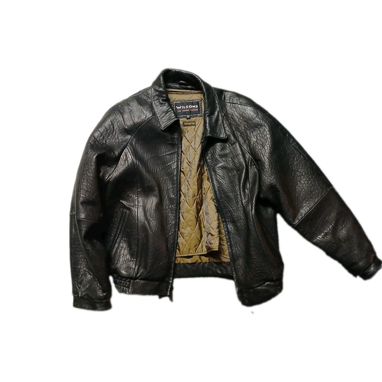textured leather bomber jacket from Wilsons Thinsulate Insulated Size M