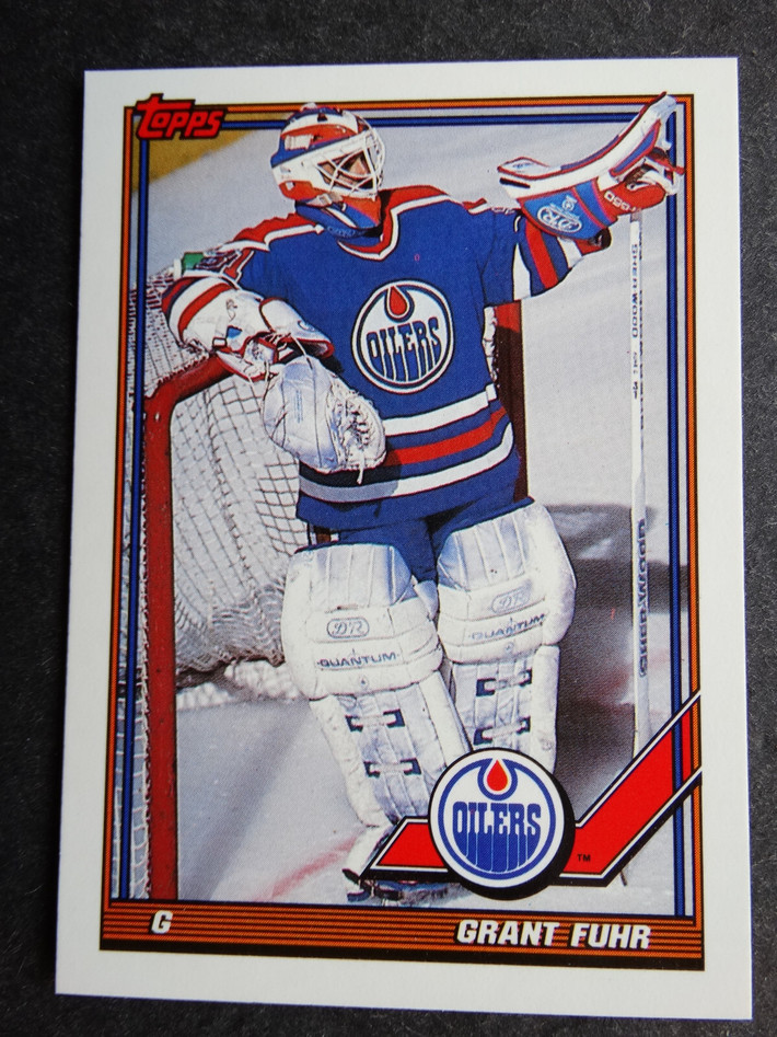 1991-92 Topps #84 Grant Fuhr Edmonton Oilers Hockey Trading Card 1991-92 Topps #84 Grant Fuhr Edmonton Oilers Hockey Trading Card
