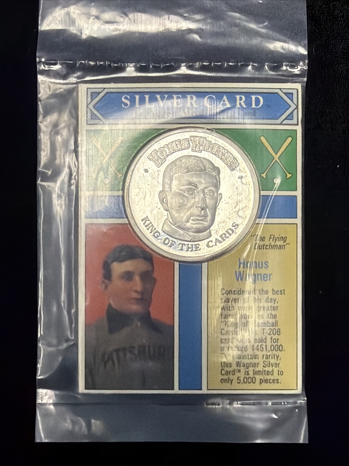 1992 1oz .999 Silver Coin, Honus Wagner, 1 Of 5000 Issued, HOF 1936