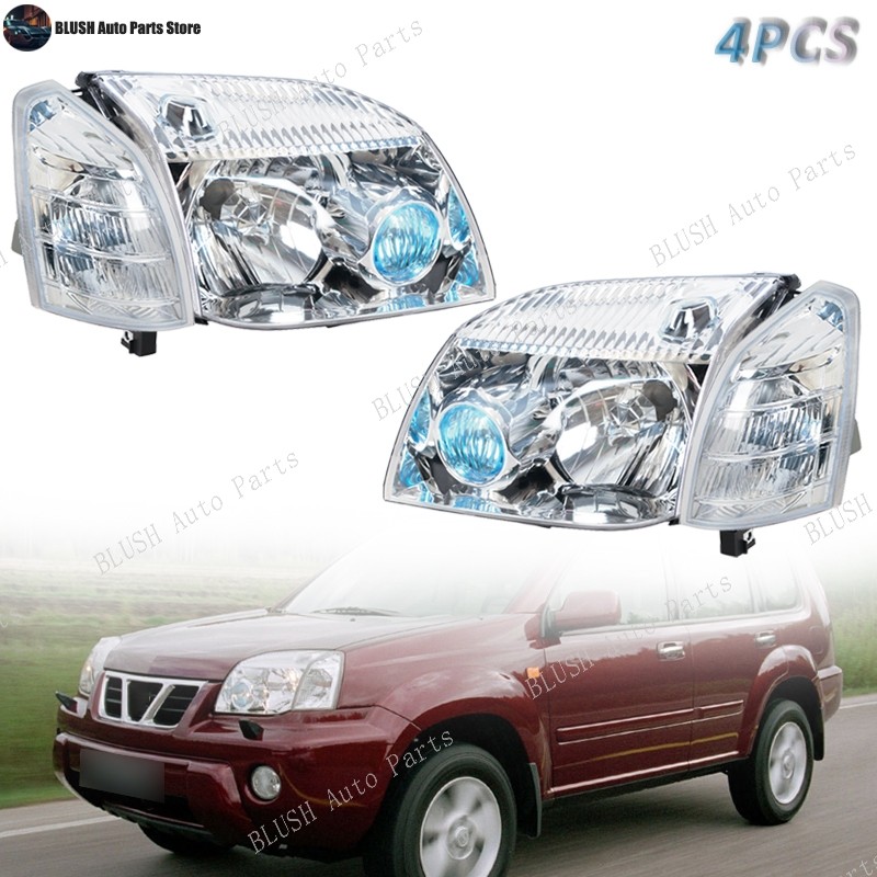 4PCS Headlight Corner Light For 2001-07 Nissan X-Trail Xtrail T30 Turn Signal