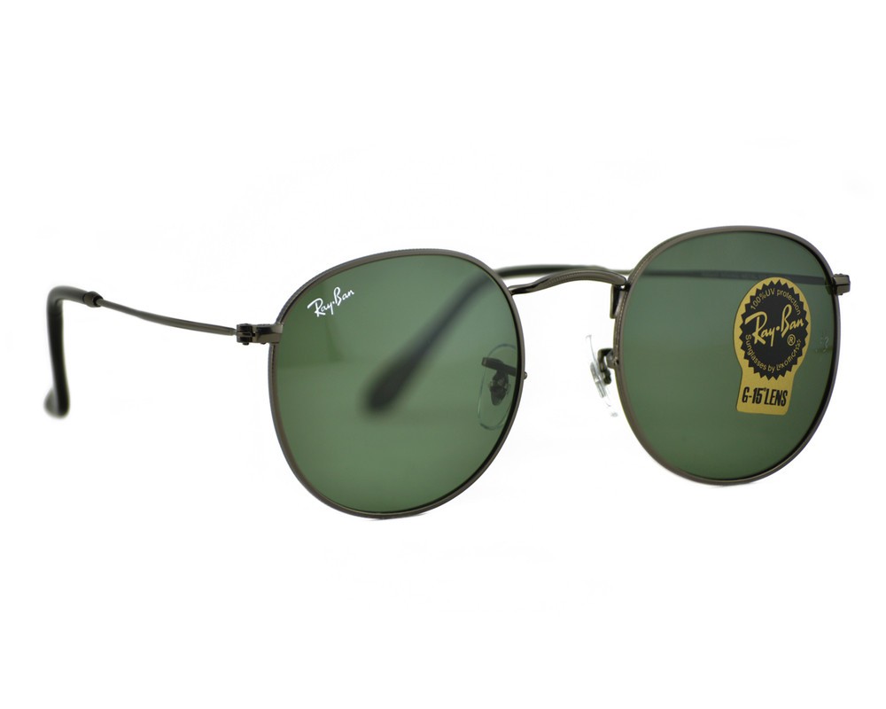 Ray-Ban Sunglasses RB3447 Round Metal Gunmetal Frame Green Classic Lenses 50mm Ray-Ban Sunglasses RB3447 Round Metal Gunmetal Frame Green Classic Lenses 50mm