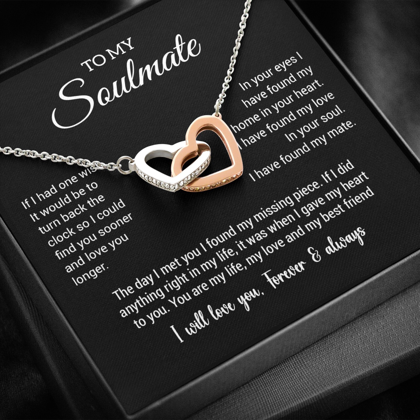 To My Soulmate Necklace, Valentine Gift For Her, Gift For Soulmate, Gift For Her