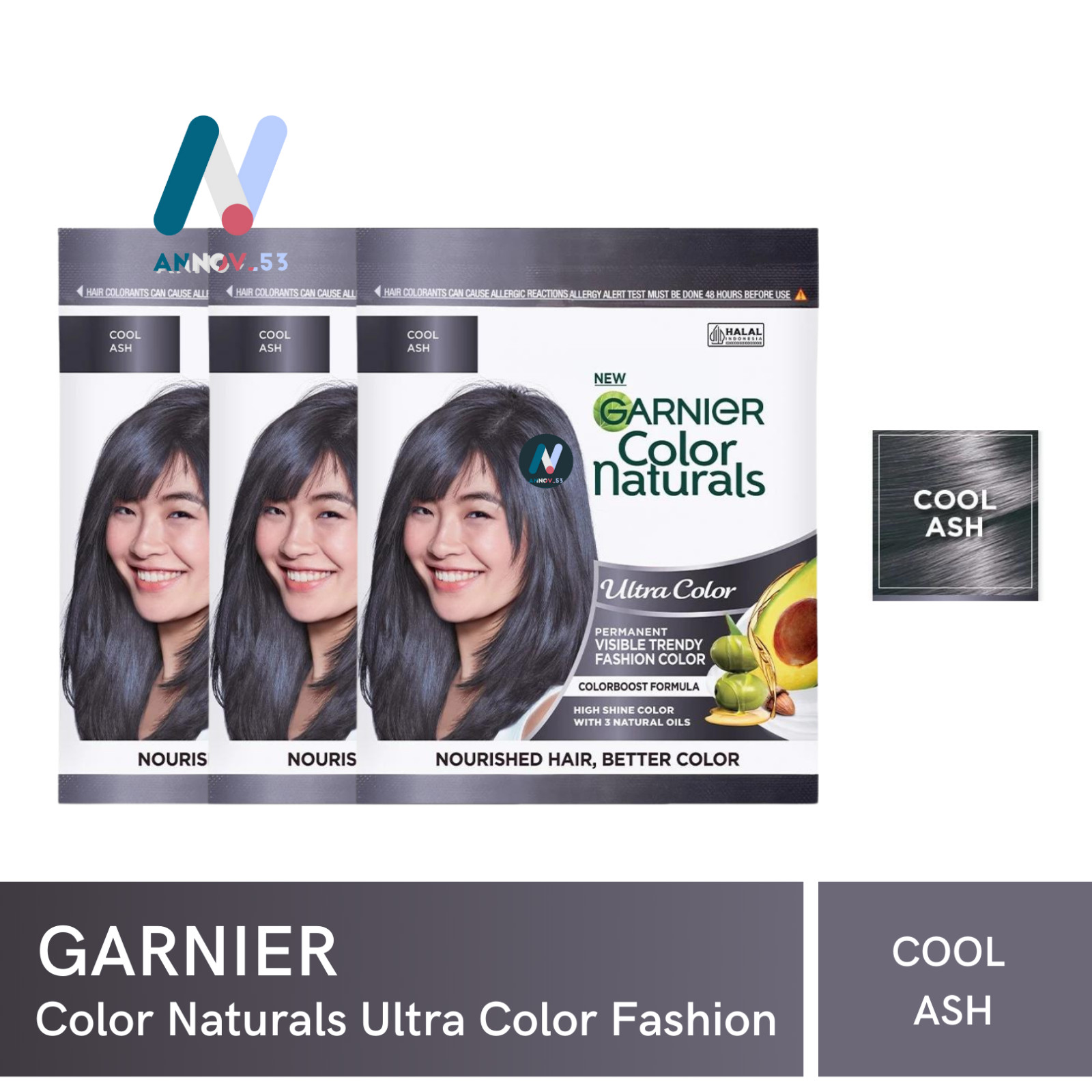 3X GARNIER Natural Hair All Color Avocado Olive Oil Vegan Long Lasting Shiny 3X GARNIER Natural Hair All Color Avocado Olive Oil Vegan Long Lasting Shiny