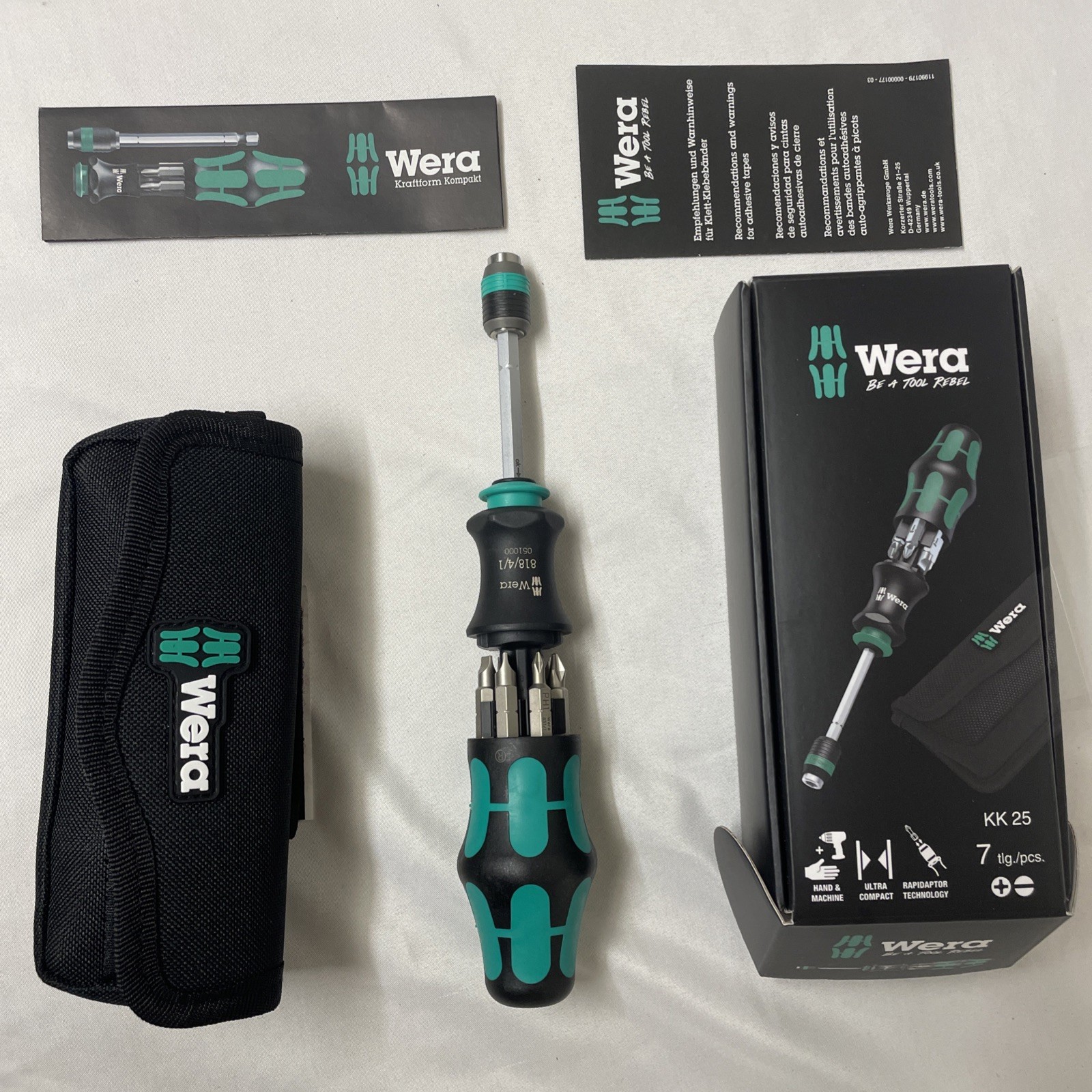 Wera Kraftform Kompakt 25 Combination Driver 7pc Set, 05051024001
