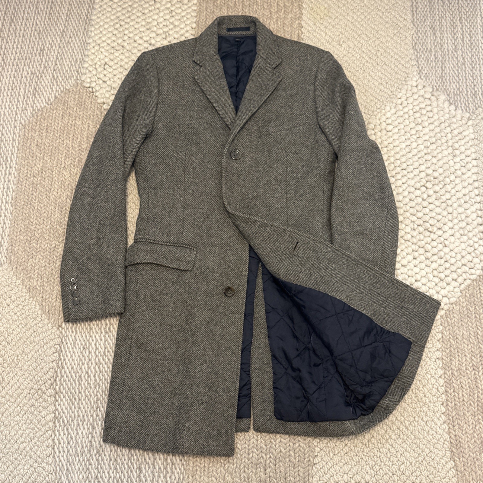 Rare J.Crew x Moon S 36 R Ludlow British Tweed Herringbone Long Car Coat/Jacket Rare J.Crew x Moon S 36 R Ludlow British Tweed Herringbone Long Car Coat/Jacket
