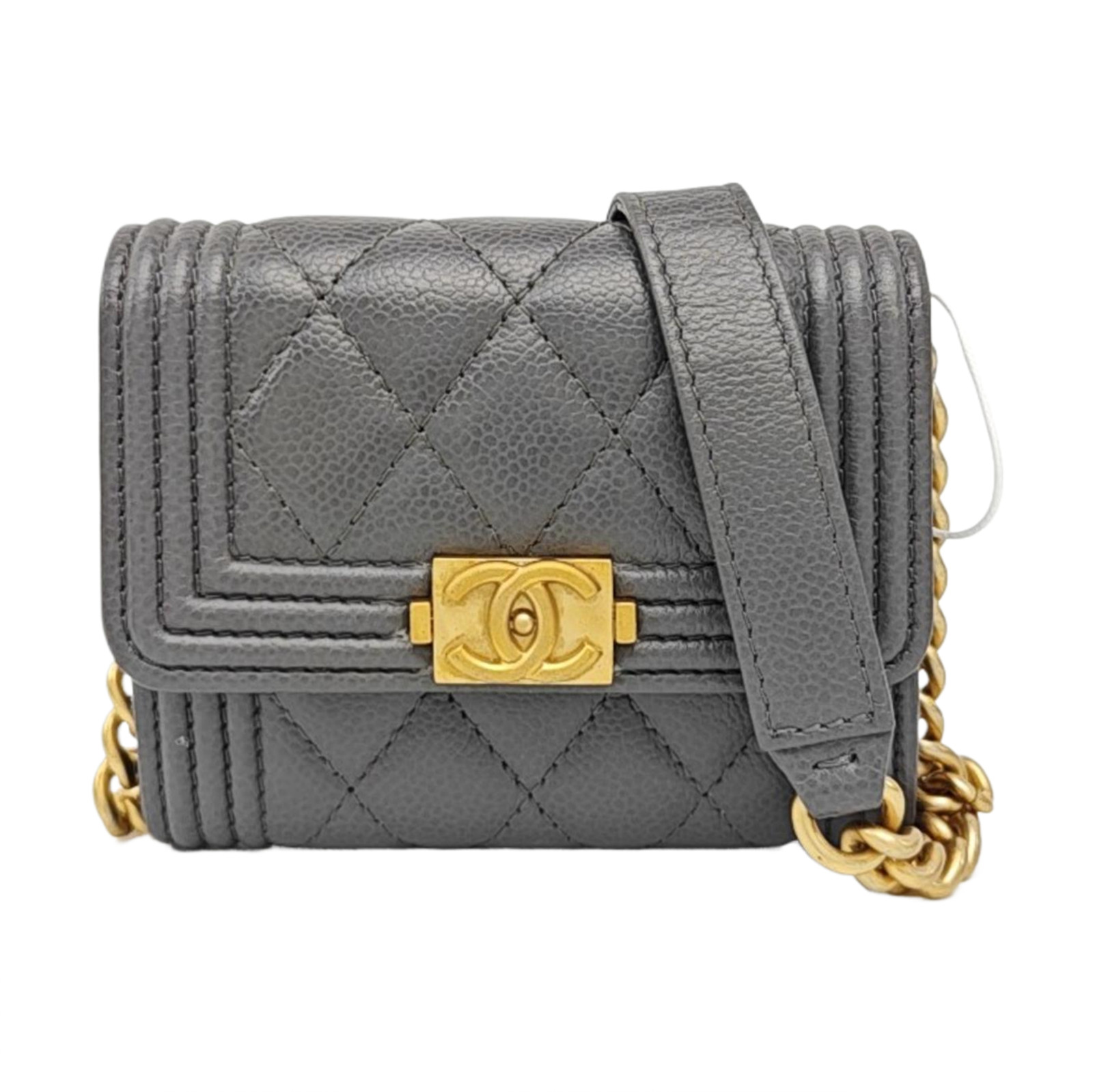 CHANEL BOY CHANEL Crossbody bags Leather Grey  | Duties Paid