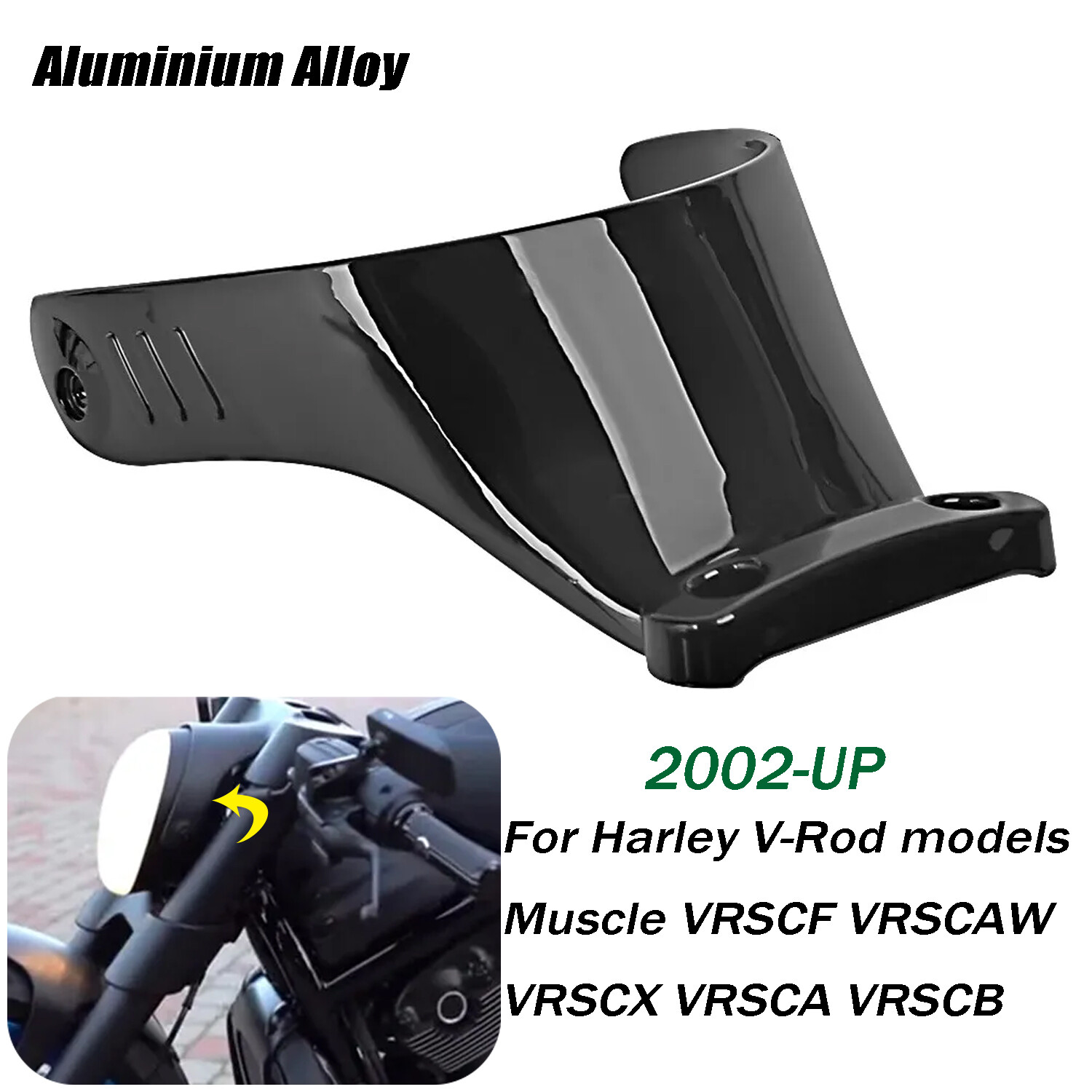 Black Metal Front Headlight Bracket Mount For Harley V-Rod Muscle VRSCF 2002-UP
