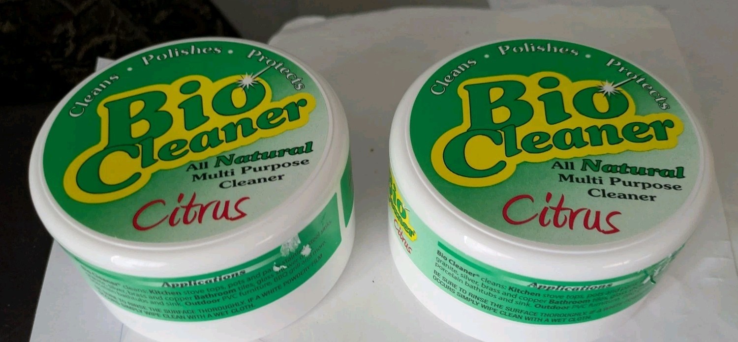 Bio Cleaner Set of (2) 10.5 oz Cleaning Clays with Sponges 2 Citrus ** Read 