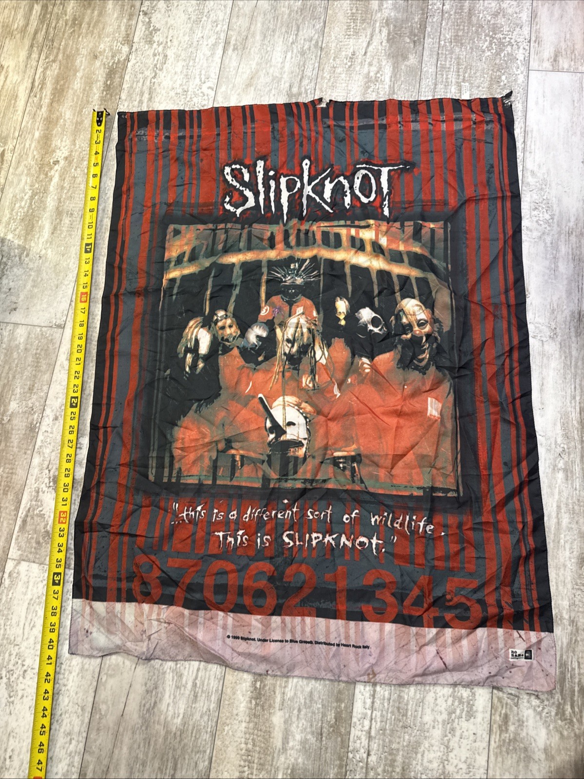 Vintage 1999 Slipknot Band Huge Flag Blue Grape Nu Metal 41”x31” No Name