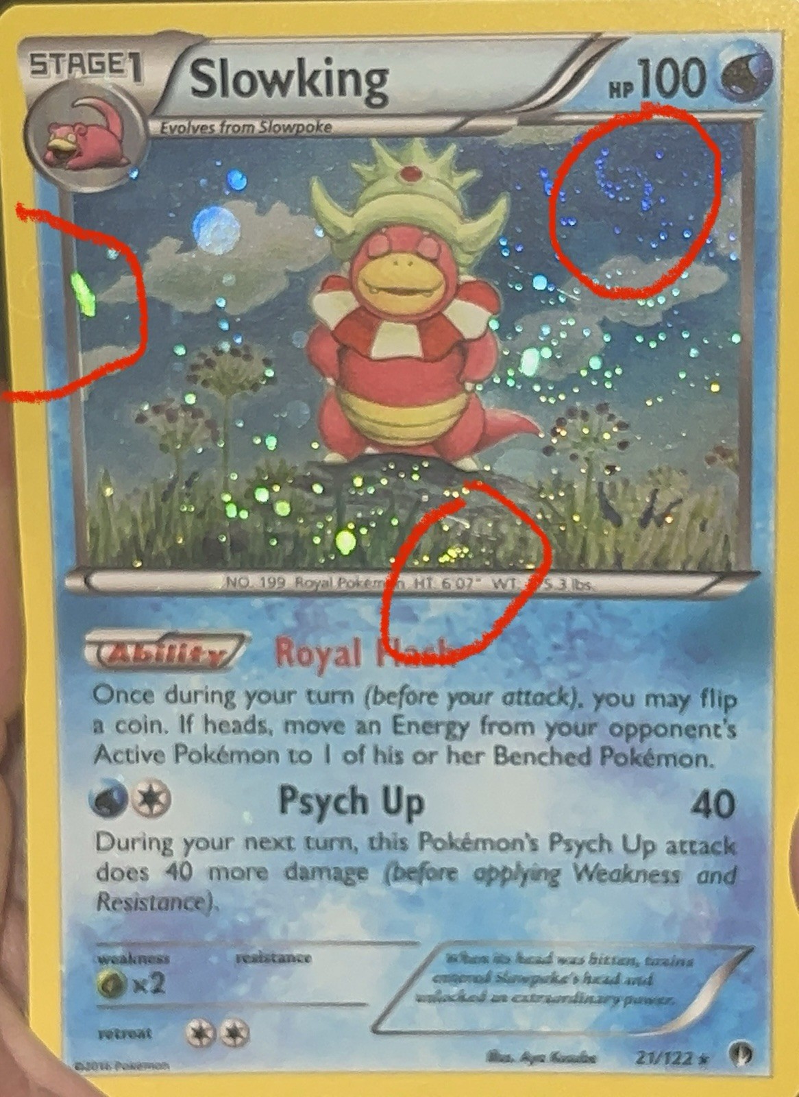3 HD GALAXY SWIRL 🌀 Slowking 21/122 BREAKpoint Promo Cosmos Holo BLEED ERROR✨ 3 HD GALAXY SWIRL 🌀 Slowking 21/122 BREAKpoint Promo Cosmos Holo BLEED ERROR✨