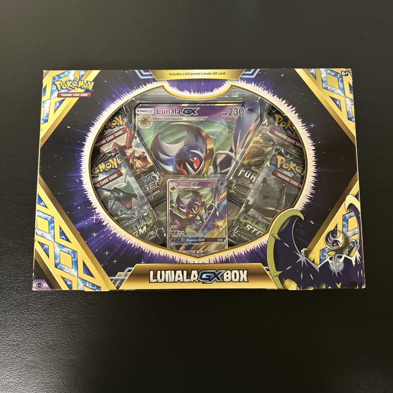 Pokémon TCG: Lunala GX Box Promo Card 4 Booster Packs New Factory Sealed