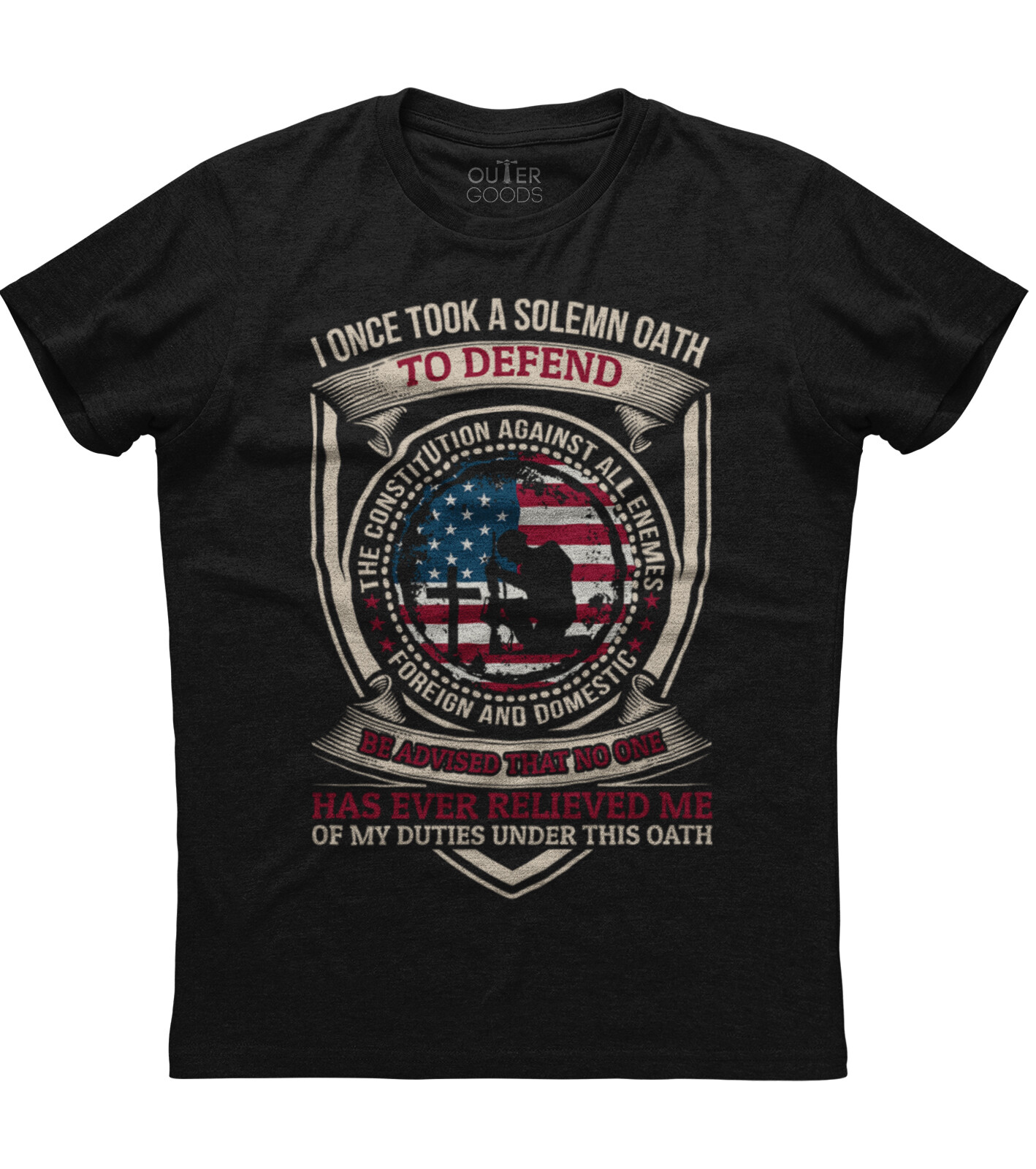 Oath To Defend The Constitution Mens Short Sleeve New Cotton Black T-shirt