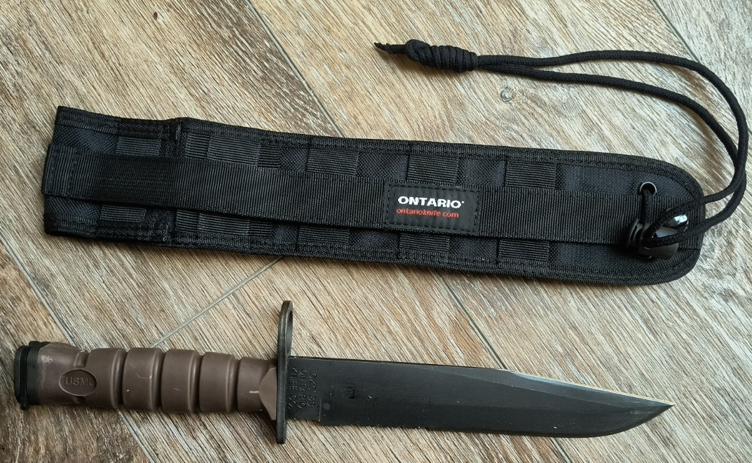 Vintage OKC3S Fighting Knife Bayont Genuine USMC Ontario Knife + Scabbard MOLLE