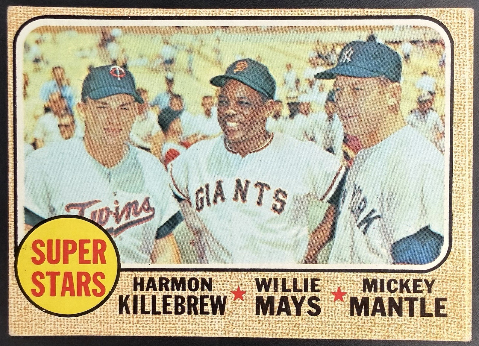 Willie Mays Mickey Mantle Harmon Killebrew 1968 Topps Super Stars #490 THRILL Willie Mays Mickey Mantle Harmon Killebrew 1968 Topps Super Stars #490 THRILL