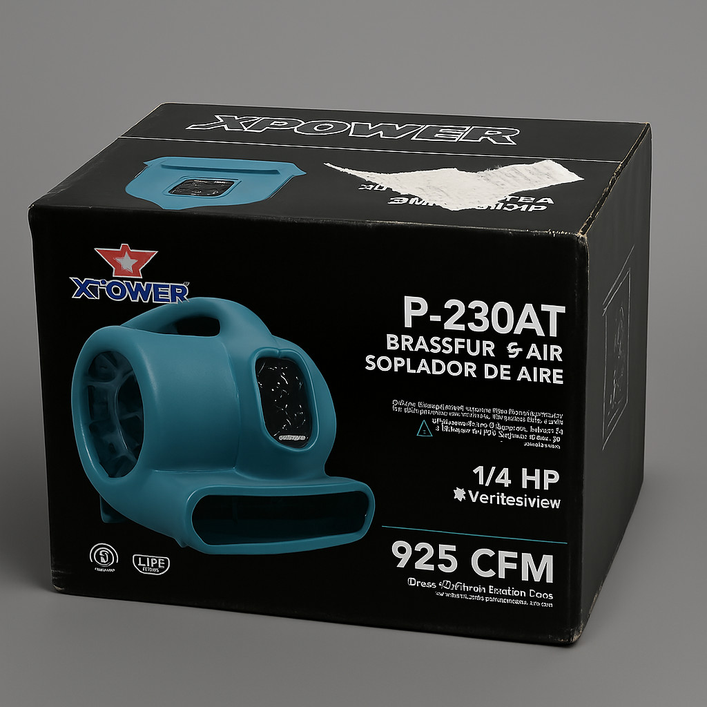 XPower P-230AT 1/4-Hp 2.3-Amp 925-Cfm Electric Mini Mighty Air Mover Blower Blue