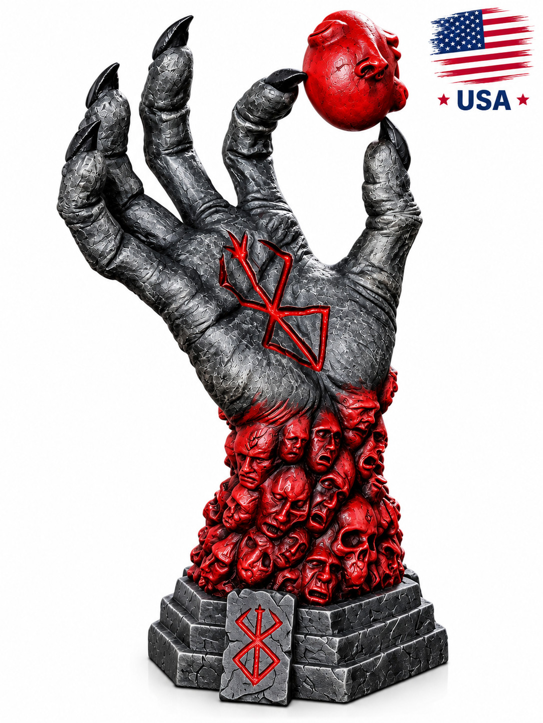 Acrylic Demon God Hand Statue – Gothic Halloween Decor & Horror Collectible